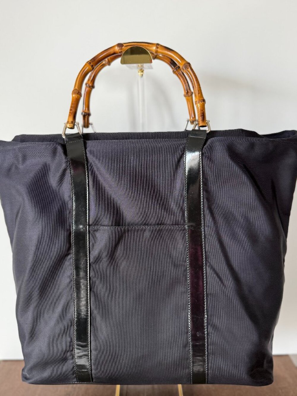 Gucci Nylon Tote with Bamboo Handles